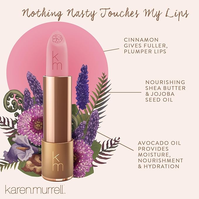 Karen Murrell - Natural Lip Stick - Lipstick 16 Lavender Laughter - Violet Lipstick - Matte Finish, 100% Natural Ingredients, Moisturizes & Hydrates Lips - Paraben & Cruelty Free