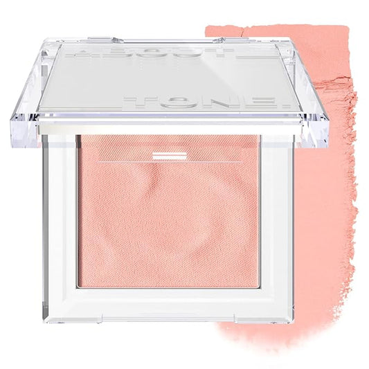 Fluffy Wear Blusher - Pressed Powder Cheek Blush with Airy and Soft Matte Blurring Finish Blendable & Buildable Natural Color Korean Makeup Vegan (10 BUBBLY ORANGE PEACH)