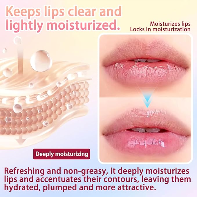 4PCS Roll On Lip Oil Set, Moisturizing Transparent Lip Glow Oil, Fruit Flavored Hydrating Roll On Plumping Lip Gloss Glossy Set, Long Lasting Non-sticky Shiny Lip Oil Makeup Gift Kit