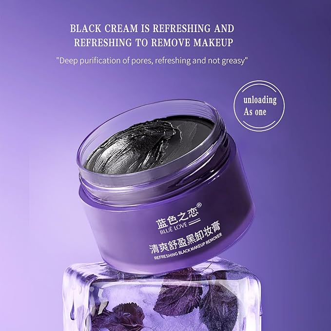 BLUE LOVE Waterproof Makeup Remover Cleansing Cream for Eyes, Face & Lips - Deep Cleaning Moisturizing Balm, Gentle Makeup Melting for All Skin Types