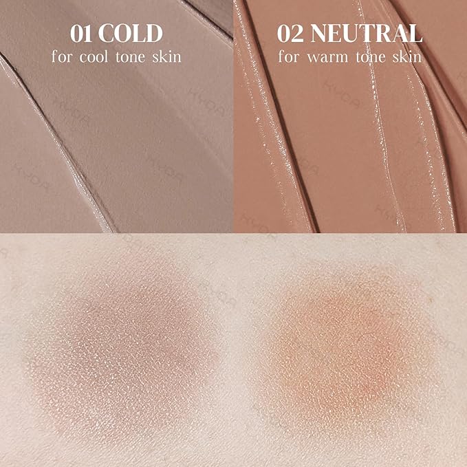 KYDA Cool Toned Contour Stick, Natural Matte Cream Contour, Lightweight Non-Clumping Face Shaping Makeup, Blendable Smooth Matte Bronzer Stick, Buildable Coverage, Portable Travel Size, 01 COLD