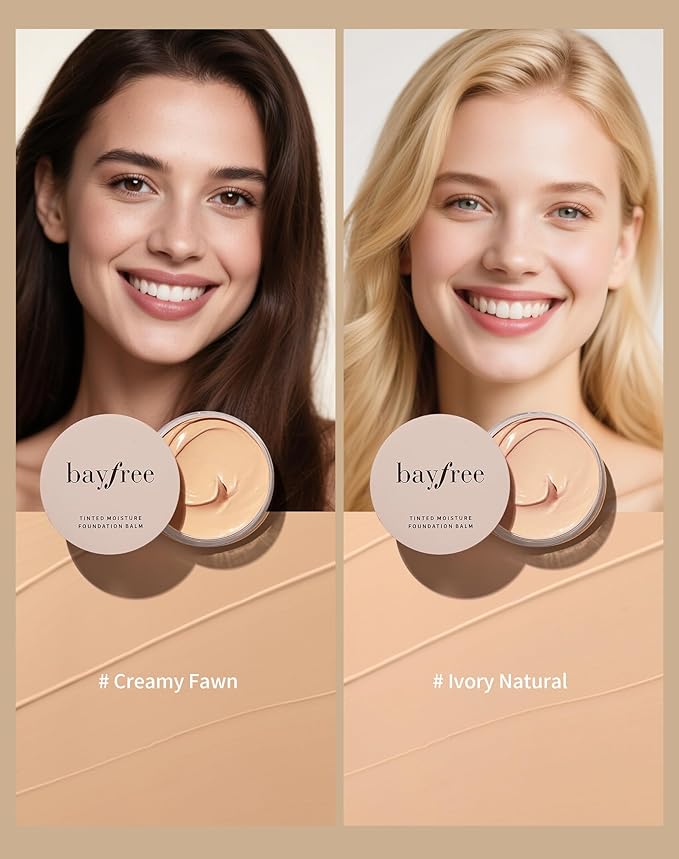 Tinted Moisture Foundation Balm, All-Day Wear Full Coverage Foundation, Hydrating & Weightless, Sweatproof & Humidity-Resistant, Buildable Natural Finish, Vegan Korean Makeup
