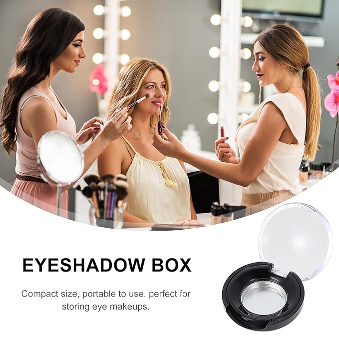 Round Eyeshadow Cases : 8pcs Empty Makeup Eyeshadow Box Travel Eyeshadow Boxes Round Compact Blushes Highlighters Eyeshadow Makeup Organizer Cosmetic Containers with Tin Liner