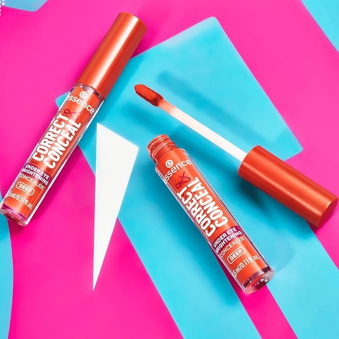 essence | Correct & Conceal Under Eye Brightening Concealer | Easy Application, Lightweight, Buildable, Infused with Aloe Vera | Vegan & Cruelty Free (40 | Deep)