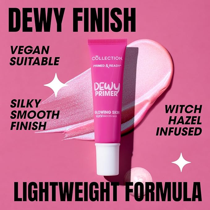 Cosmetics Primed and Ready Illuminating Primer, Dewy Finish For Dry Skin, 25ml, Pearl (Packaging may vary)