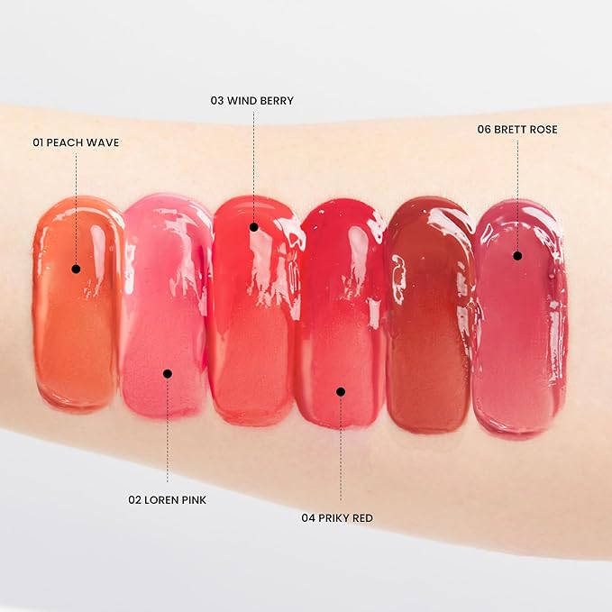MERYTHOD Reel-Tattoo Glass Lip Stain Glossy Tinted Quick Setting (6 Colors) (03 Wind Berry)