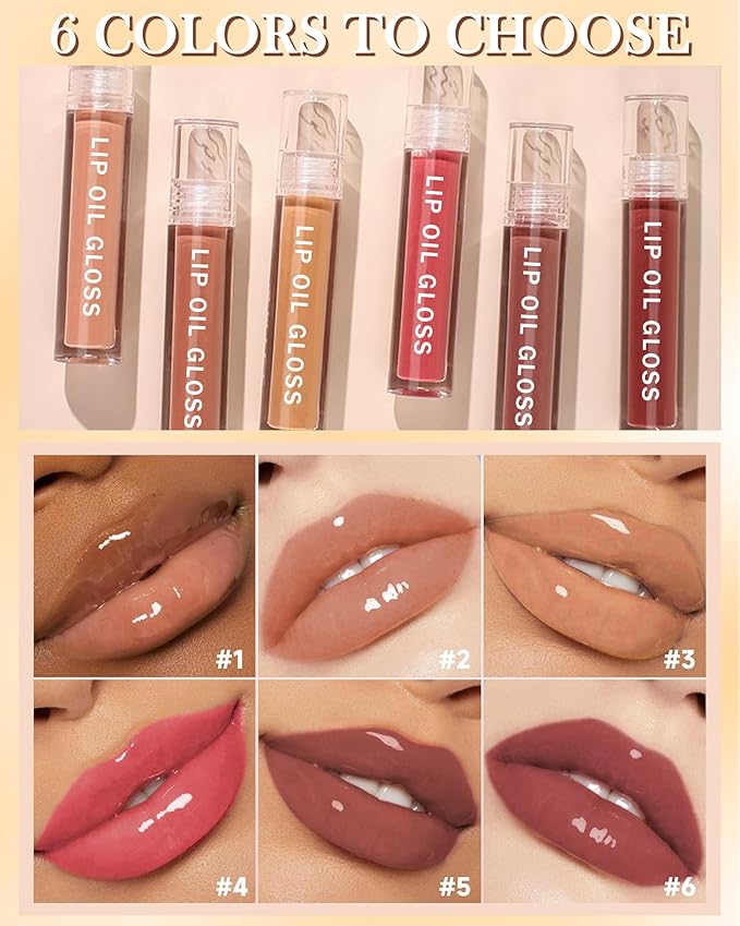 Hydrating Lip Tint Stain-1Pcs Tinted Plumping Lip Glow Oil, Moisturizing Water Lip Stain Makeup, Pigmented Non-Sticky Vegan Lip Gloss, Multi-Use Lip & Cheek Tint, Nude Glossy Finish, Cruelty Free-02#