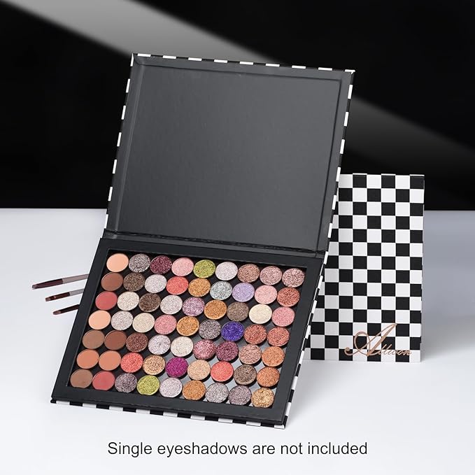 Allwon Extra Large Magnetic Palette Checkered Black Empty Makeup Palette for Eyeshadow Lipstick Blush Powder