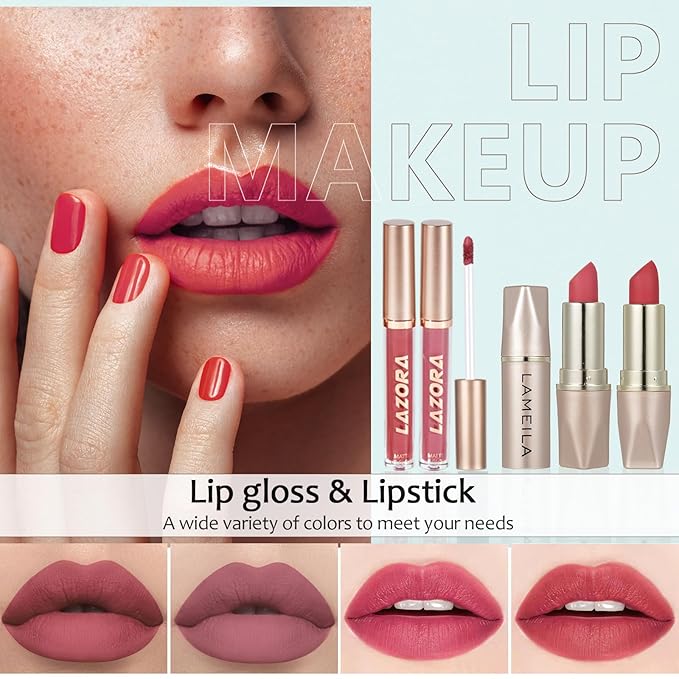 Makeup Kit for Teens for Women Full Kit Includes 20 Colors Eyeshadow Palette Foundation & Face Primer Makeup Sponge Eyebrow Soap Winged Eyeliner Stamp Gift Set