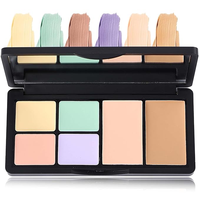 Color Correcting Concealer Palette - Long Lasting Makeup Cream Contour Palette for Dark Circles & Blemish (#01)