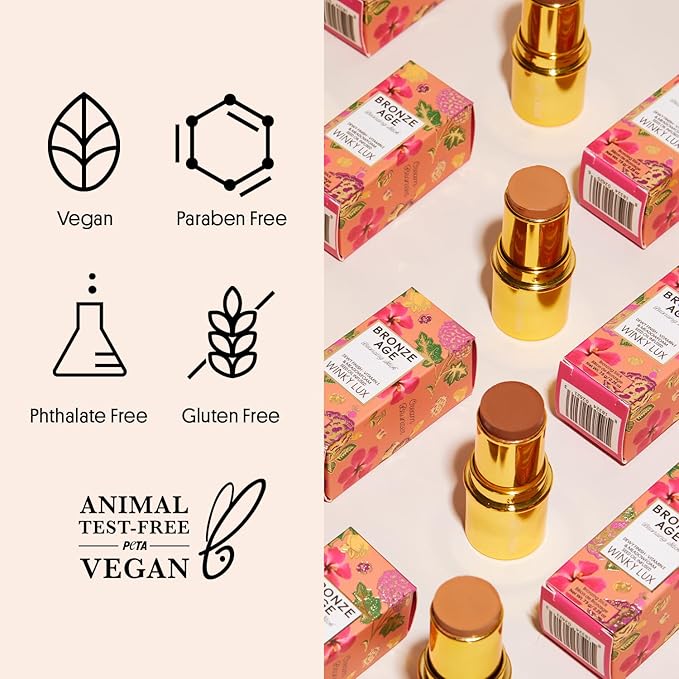 Winky Lux Bronze Age Bronzer Stick - Sun Goddess, Cream Bronzer and Contour Stick, Hydrating Makeup for Flawless, Smooth Skin, Vitamin E and Meadowfoam Seed Oil Face Makeup, Easy to Use Bronzer