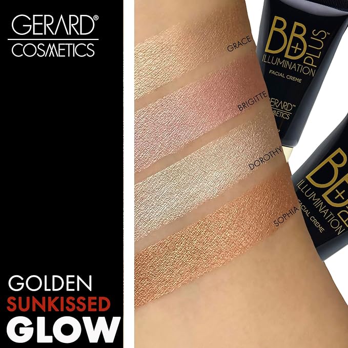 Gerard Cosmetics BB Plus Illumination Cream, Skin Perfecting Liquid Highlighter BB Cream for a Natural Radiant Glow, Multi Use Illuminizer Makeup, Brigitte