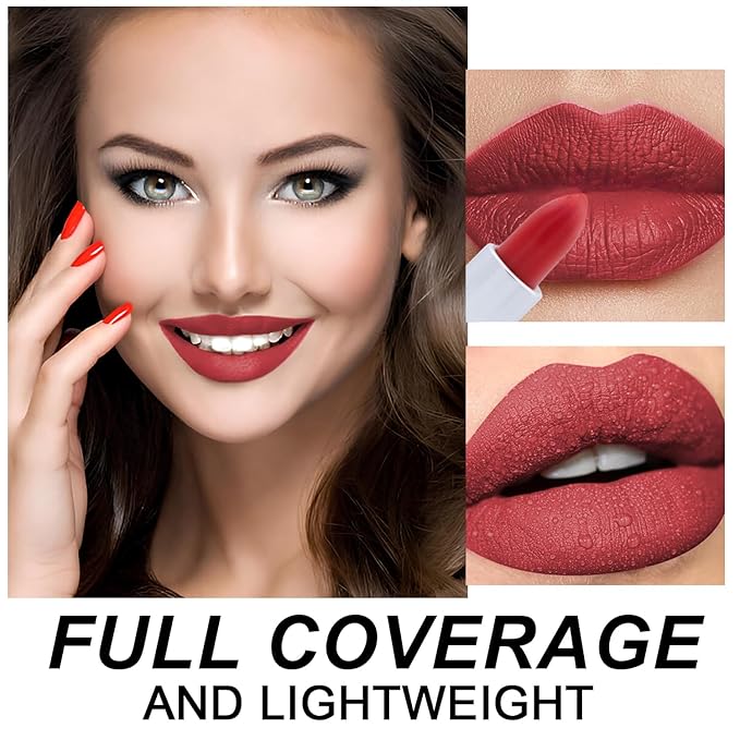 Matte Bullet Long Wear Lipstick - Vegan and Cruelty-Free - Smudge and Waterproof Matte Lipstick with Moisturizing Formula - All Day Comfort - (Crimson Luxe #11)