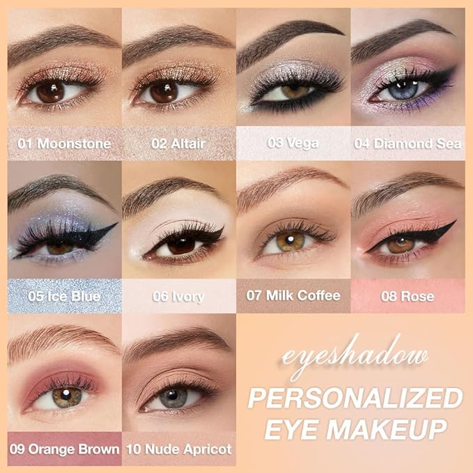 Single matte eyeshadow - Low Saturation neutral eyeshadow, Waterproof Multi-Use for Eyes Cheeks (06#Ivory, 1 Count (Pack of 1))