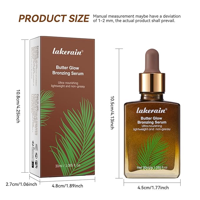 Bronzing Drops, Liquid Bronzer for Face & Skin, Ultra-Nourishing Lightweight Non-Greasy Glow Serum for Radiant, Natural Sun-Kissed Glow