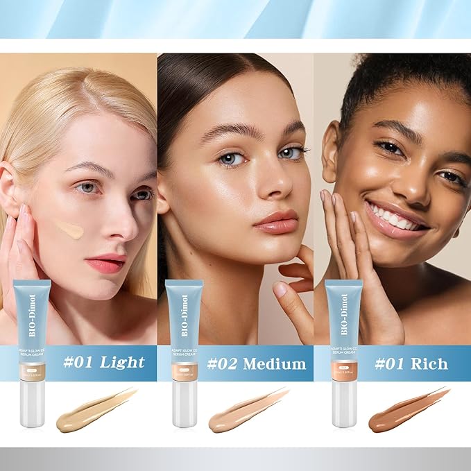 CC Cream for Women,2025 New Lightweight Moisturize All-Over Complexion Perfector – Long-Lasting CC Cream Foundation - Waterproof & Transfer-Resistant Skin Tint 30ML (Rich, 30ml)