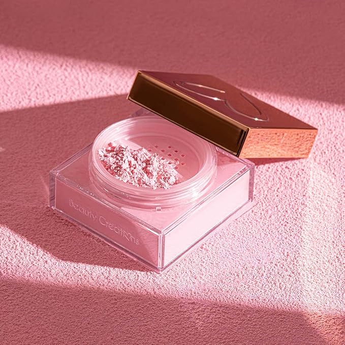 Beauty Bundle Beauty Creations Pink Cloud Pink Loose Setting Powder & Amorus Cloud Blur Matte Balm Foundation, Minimizes Pores, Matte 14HR Shine Control (Almond)