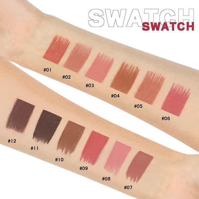 2 Pack Eyebrow Pen Dark Brown and 12Pcs Matte Lip Liners with Sharpener