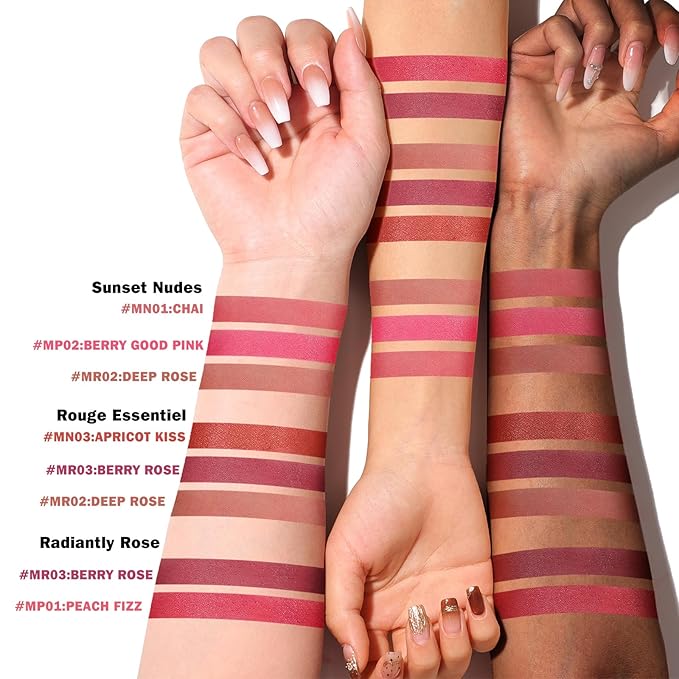 KIMUSE Lip Stain Tip Marker Set, Long Lasting Waterproof Smudgeproof Lip Liner Stain, Matte Natural Finish, All Day Wear Lip Color (Rouge Essentiel)