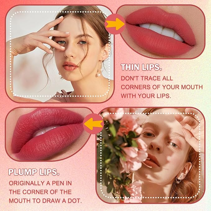 12 Colors Matte Lip Liner Pencil Set - Velvet Smooth, Long Lasting, High Pigmented Brown Lip Liner - Waterproof & Fade Resistant - Professional Makeup Gift Set for Women