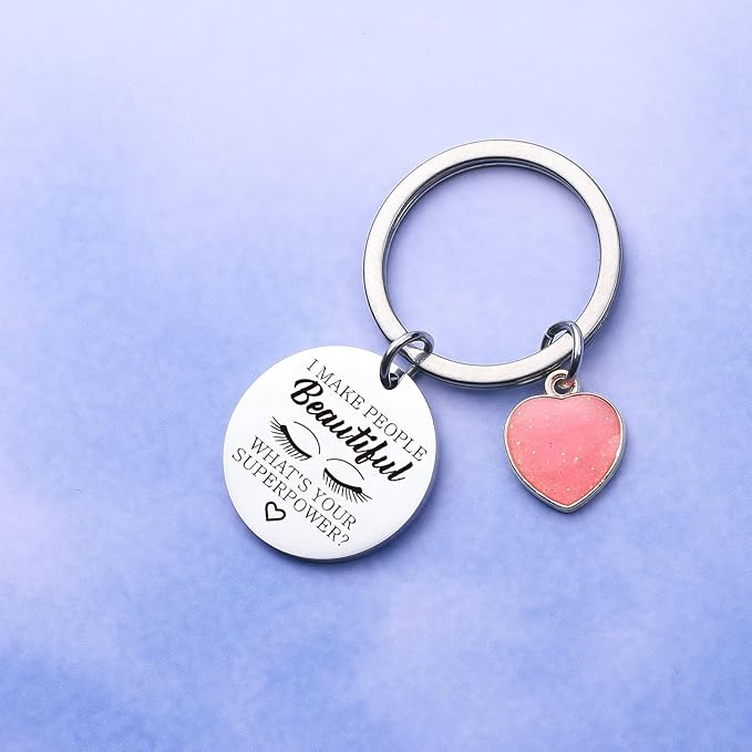 ZNOSVEI Lashes Keychain Lashes Girl Gift Eyelashes Artist Keychain Beautician Gift Makeup Lover Gift