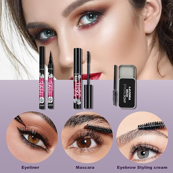 Women Full Kit Make up Kit Makeup Sets Women Includes Eyeshadow Palette Lip Gloss Liquid Lipstick Make up Sponge Brushes Eyebrow Concealer With Makeup Bag