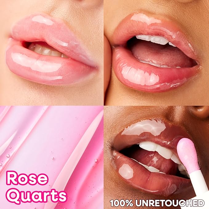 wet n wild Lip Oil - Lightweight, Non-Sticky, Hydrating & Nourishing Formula with 7 Conditioning Oils, Vegan & Cruelty-Free - Rose Quartz