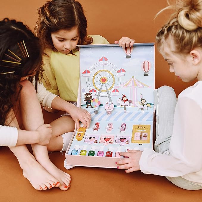 Miss Nella Pop-up beauty suitcase, Nails and Accessories Set, Perfect for children and Teens, Great for Parties and Sleepovers- Kid Friendly and Non-Toxic