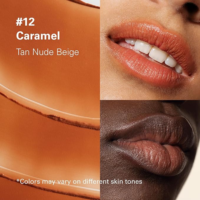 Melixir Vegan Lip Butter #12 Caramel(Tinted) (+11 more colors), Bee Free, Petrolatum Free, Deep Nourishing Plant-Based Vegan Chapstick, Lip Balm for Dry, Cracked and Chapped Lips