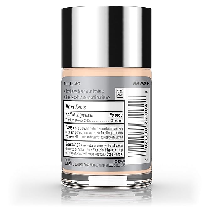 Neutrogena Healthy Skin Liquid Makeup Foundation, Broad Spectrum SPF 20 Sunscreen, Lightweight & Flawless Coverage Foundation with Antioxidant Vitamin E & Feverfew, 40 Nude, 1 fl. oz