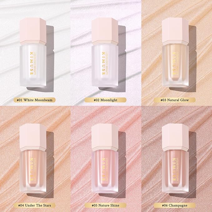 KIMUSE Soft Natural Glow Liquid Filter, Weightless, Long-Wearing, Smudge Proof, Natural-Looking, Dewy Finish, Glow Liquid Illuminator Makeup