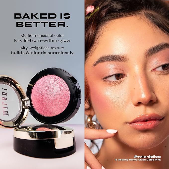 Milani Baked Blush, Powder Blush for Cheeks, Cruelty Free Makeup - Shape, Contour & Highlight Face for a Shimmery or Matte Finish -Coral Cove