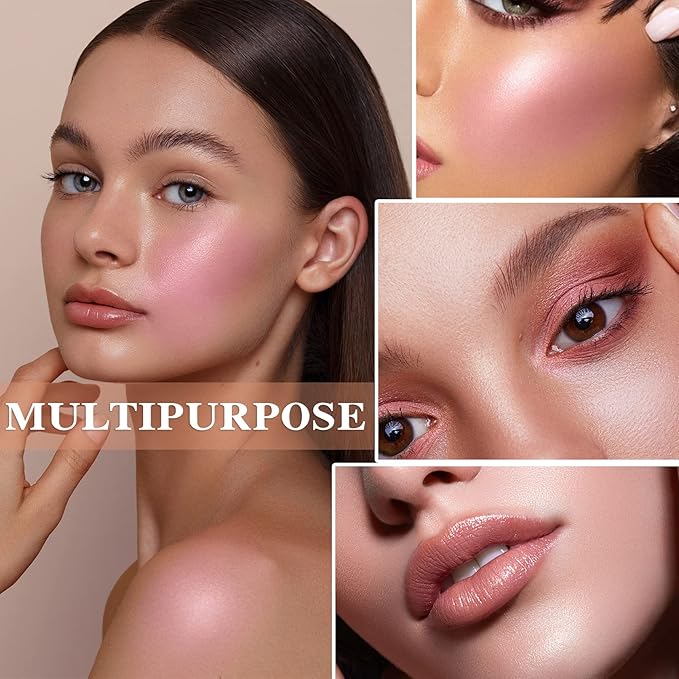 Cream Blush Stick,Waterproof Multi Makeup Cream Stick,Lightweight,Long-lasting,Easy To Use,2 in 1 Multi Blush for Cheeks & Lip Tint & Eyeshadow Makeup,Suitable for All Skin A