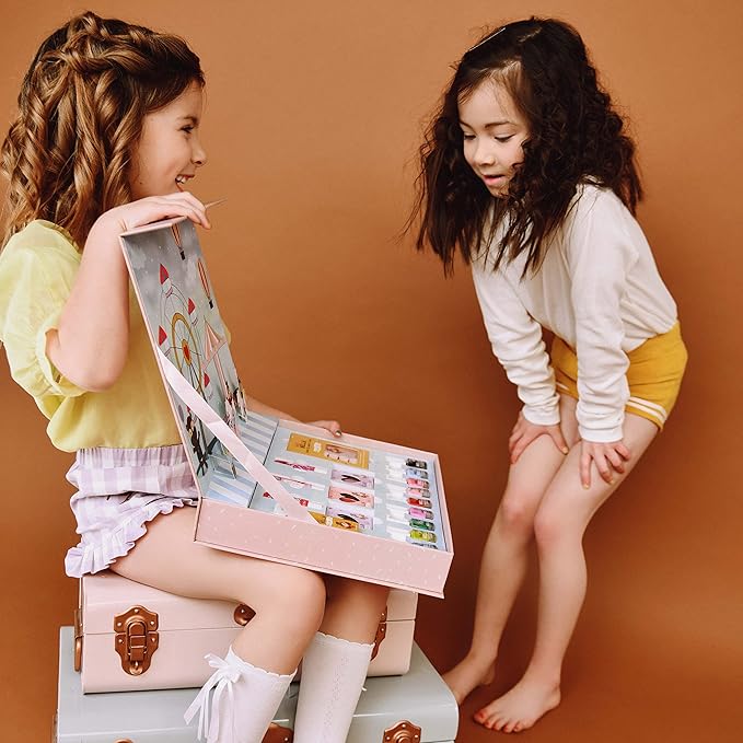 Miss Nella Pop-up beauty suitcase, Nails and Accessories Set, Perfect for children and Teens, Great for Parties and Sleepovers- Kid Friendly and Non-Toxic