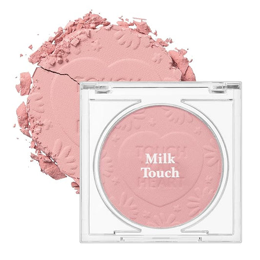MILKTOUCH Touch My Cheek in Bloom Blush Sunrise Lilac | Face Blushes Compact Powder Makeup, Oil Absorbing, Face Powder for Oily Skin Korean Blush (0.18 oz)