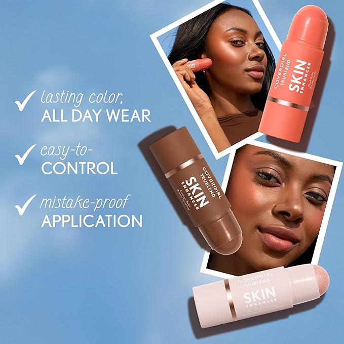 CoverGirl Trublend Skin Enhancer Contour Stick Balm, 110 Defined, Vegan Formula, Easy to Use, Glides on Effortlessly, Non-Greasy, Doesn't Crease, 0.21oz