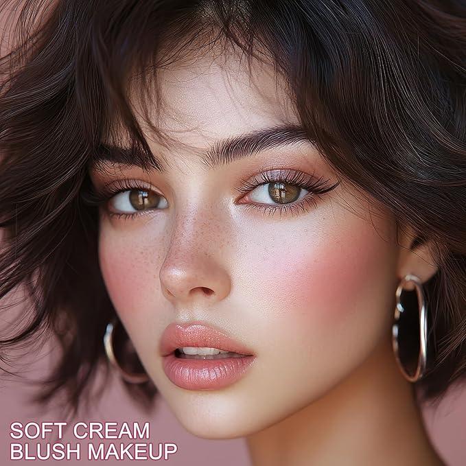 Erinde Liquid Blush for Cheeks, Soft Cream Blush Makeup, Natural-Looking Matte Finish, Lightweight, Long-Wearing, Vegan & Cruelty-Free, 06