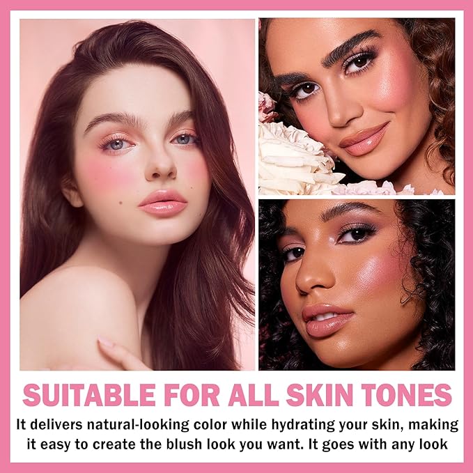 Cream Blush Stick for Cheeks Tinted Solid Moisturizer Makeup Blush Stick Natural Nude Makeup On-the-Go Blush stick for All Skin