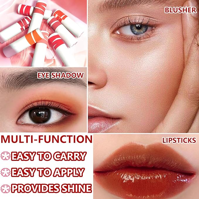 Lip Tint Stain Set,Mini Velvet Lip Tint Watery Lip Stain Long Lasting Waterproof Moisturizing Lip & Cheek Tint,Hydrating,Natural Glossy Liquid Lipstick Lip Gloss Kits for Women (set K)