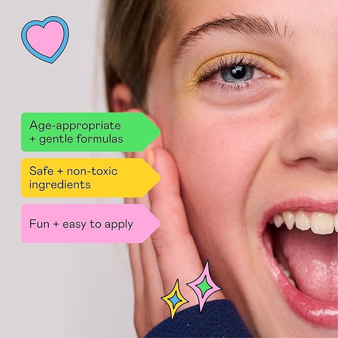 YAWN Non-Toxic Lip + Cheek Palette for Kids & Teens | For Lips, Blush & Highlighter | Shimmery, Vegan & Cruelty-Free | Free from Parabens, Sulfates, Phthalates & More | Made in USA