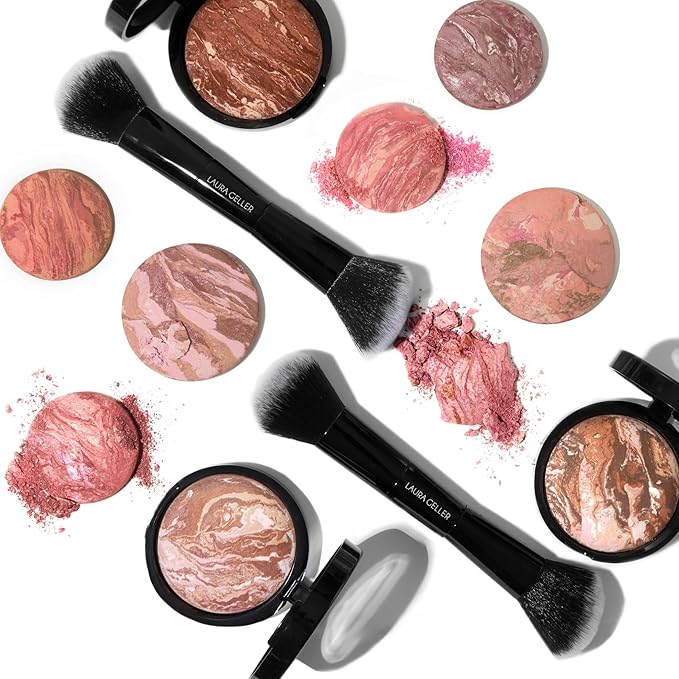 LAURA GELLER NEW YORK Baked Blush-n-Bronze, Rose Bronze and Dual-Ended Blush and Bronzer Brush