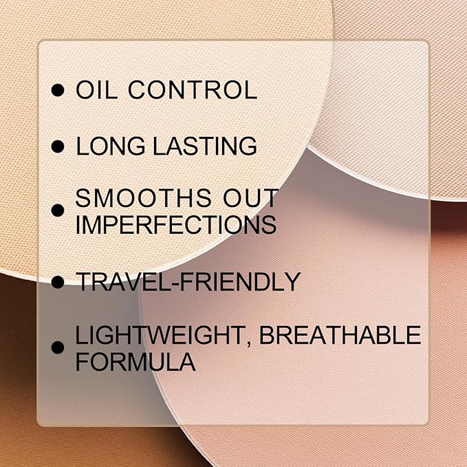 Waterproof Setting Powder, Poreless Pressed Face Powder,Lightweight,Long-Lasting,Oil Control Makeup Powder,Translucent
