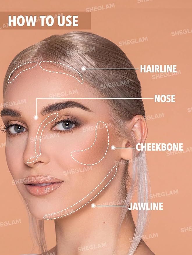 SHEGLAM Sunside Bronzer Powder Contour Long Wear Evenly Pigmented Neutral Warm Tone Sculpting Natural Matte Contour & Bronzer Face Makeup-Morning Beam