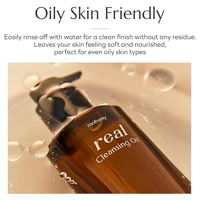 Real Cleansing Oil - Korean Facial Cleanser, Whitehead, Blackhead & Makeup Remover - Complete Plant-Based Oil Cleanser Women Skincare - 6.76 fl. oz