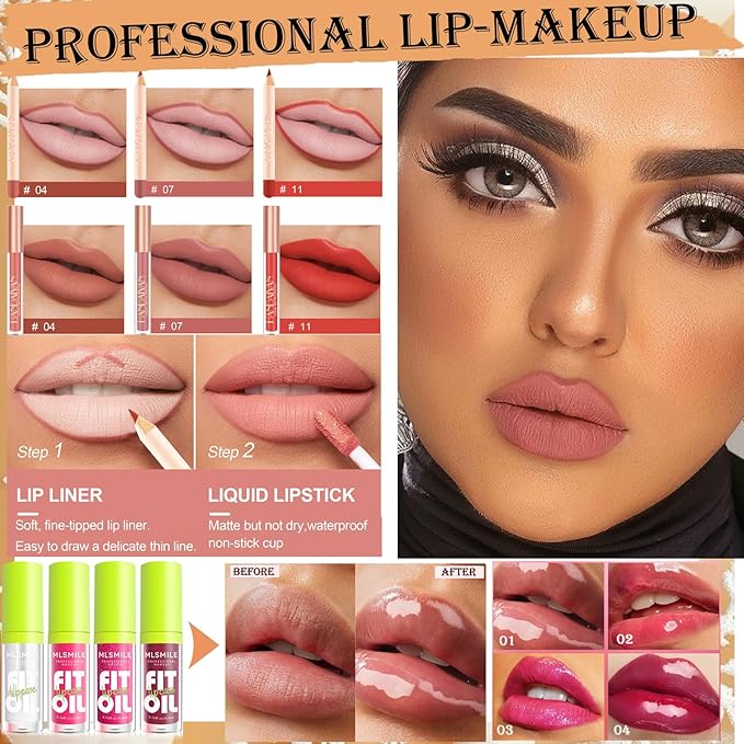 Girls Makeup Kit Full Set: 40-Color Eyeshadow, Foundation, Contour Stick & More