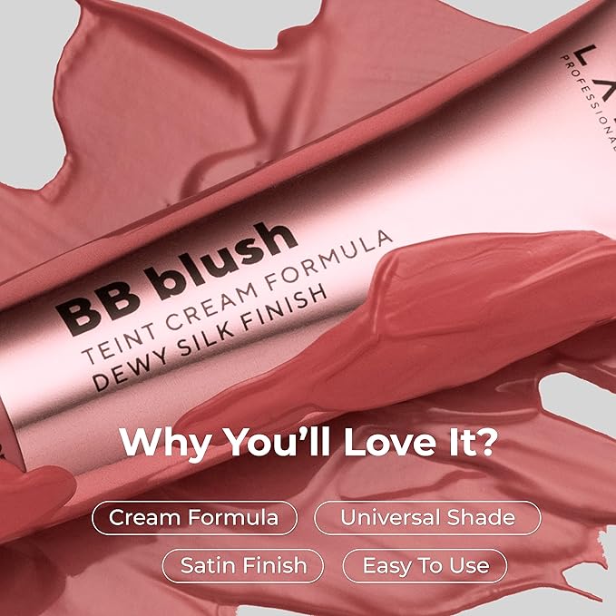 BB Blush Cheek Makeup - Lightweight Liquid Blush - Blendable Cream Contour for Nude Finish, Tea Rose - 10ml/0.33fl.oz