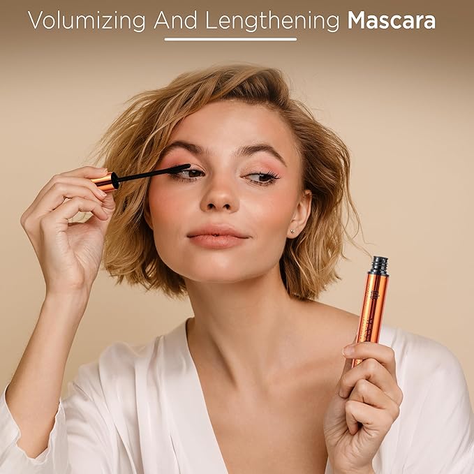 2-Piece Eye Makeup Set – Longwear Eyeshadow Primer + Volumizing Mascara for Bold Lashes & Crease-Free Looks – Waterproof, Smudge-Proof – Everyday Essential Bundle