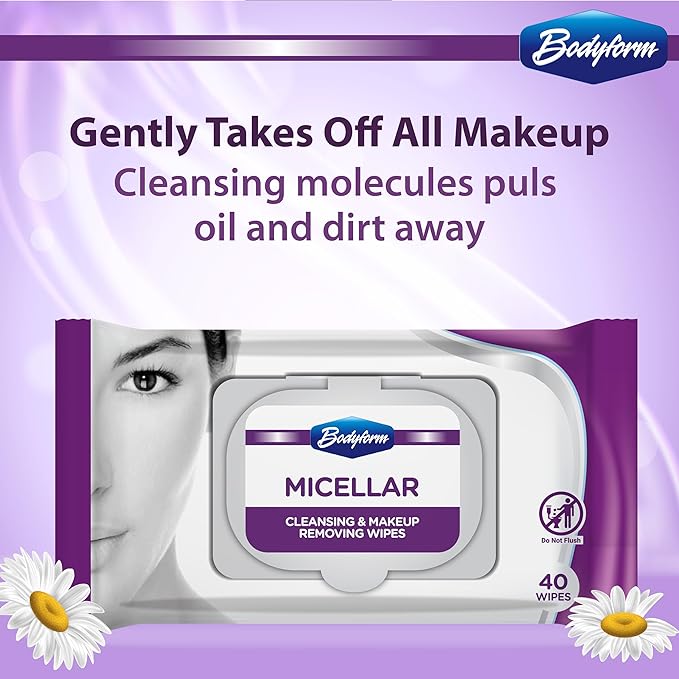 Hydrating Micellar Cleansing & Makeup Removing Wipes (40 Counts Pack Of 24) - Gentle Facial Cleansing with Micelle Technology