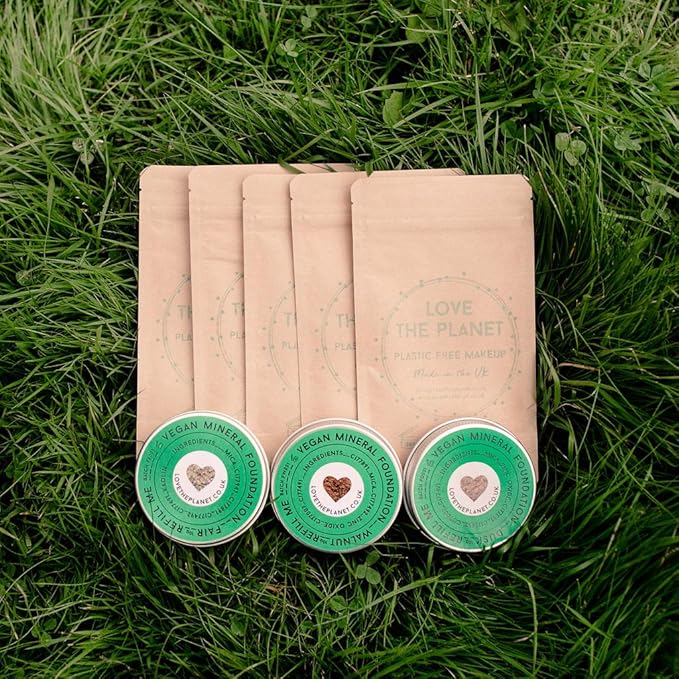 Love the Planet Vegan Mineral Foundation Shade Walnut in Refill Pouch
