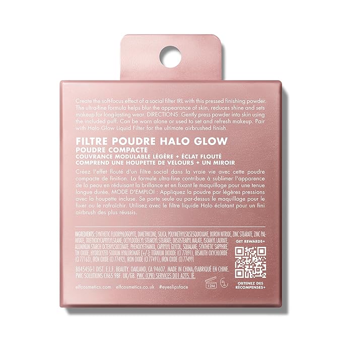 e.l.f. Halo Glow Powder Filter, Ultra-fine Finishing Powder, Smooths The Look of Pores & Fine Lines, Creates A Soft-Focus Glow, Vegan & Cruelty-Free, Light Neutral